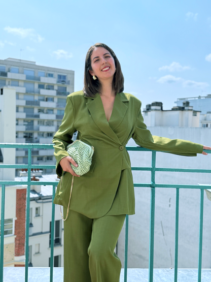 ENSEMBLE BLAZER ET PANTALON UTLI VERT