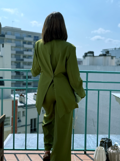 ENSEMBLE BLAZER ET PANTALON UTLI VERT
