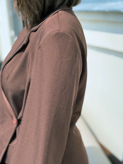 ENSEMBLE BLAZER ET PANTALON UTLI MARRON